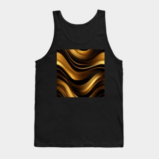 Golden Harmony: Abstract Stripes in Luxe Gold Tank Top